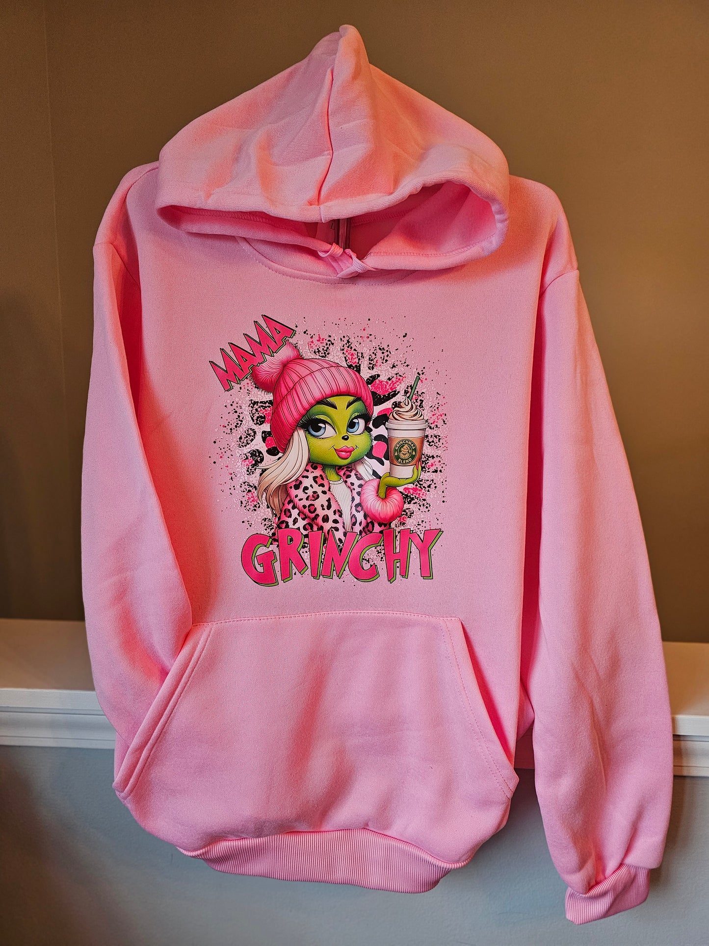 Mama Grinch Pink Hoodie