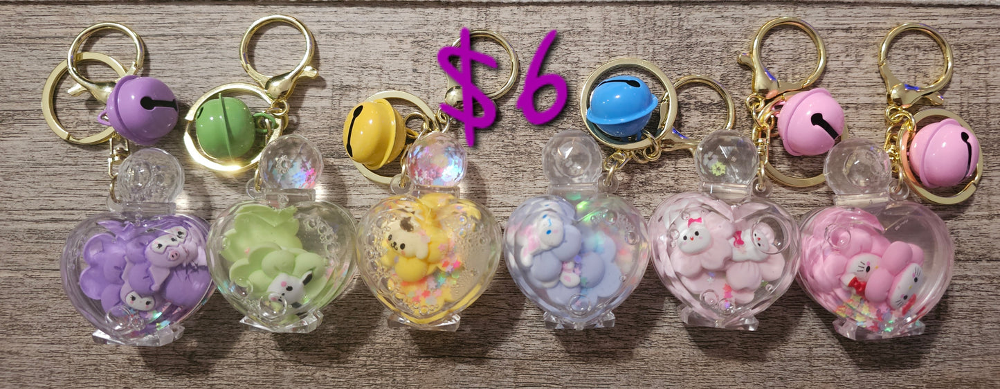Perfume Bottle Snowglobe Keychains