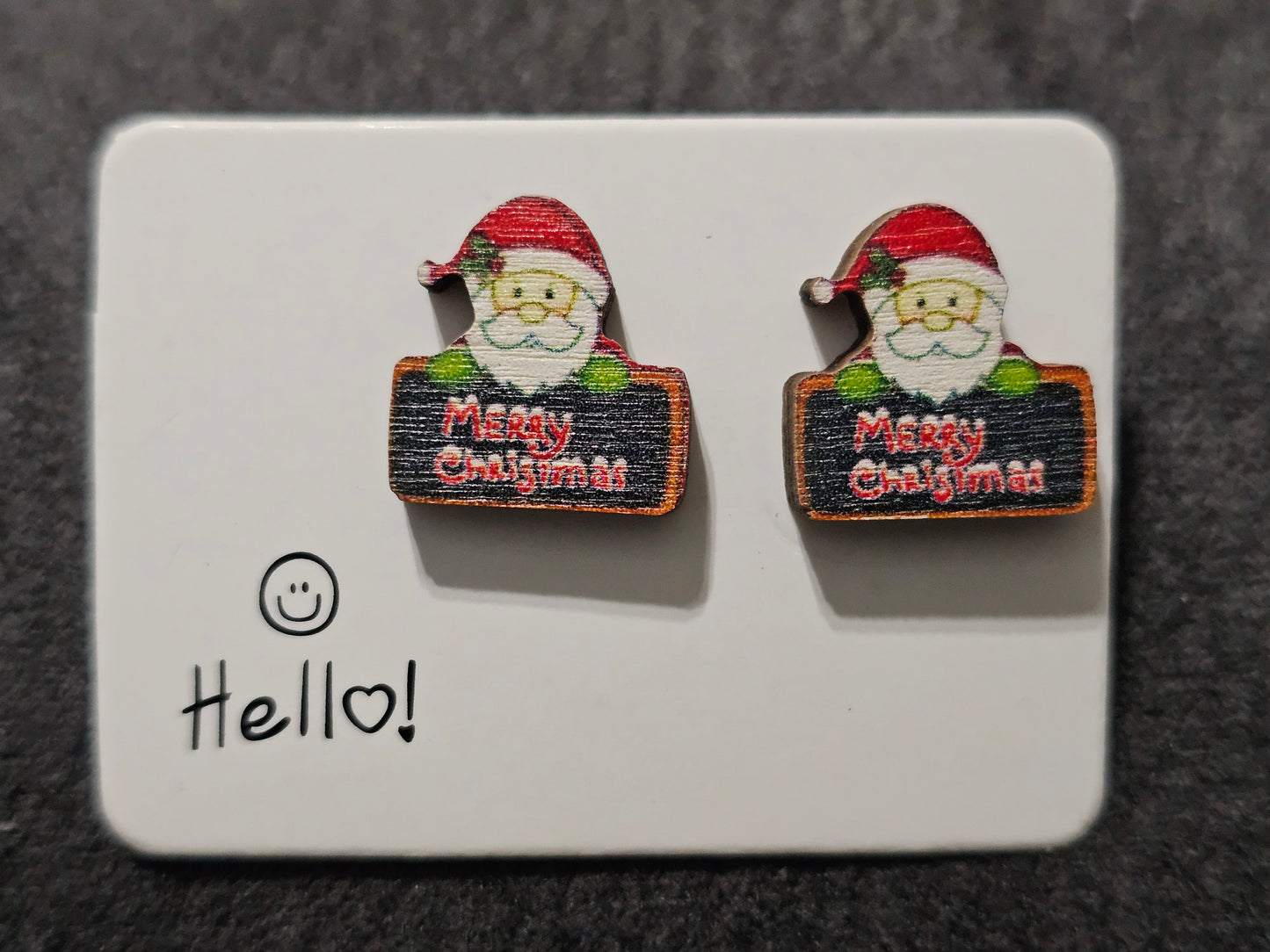 Merry Christmas Santa Earrings