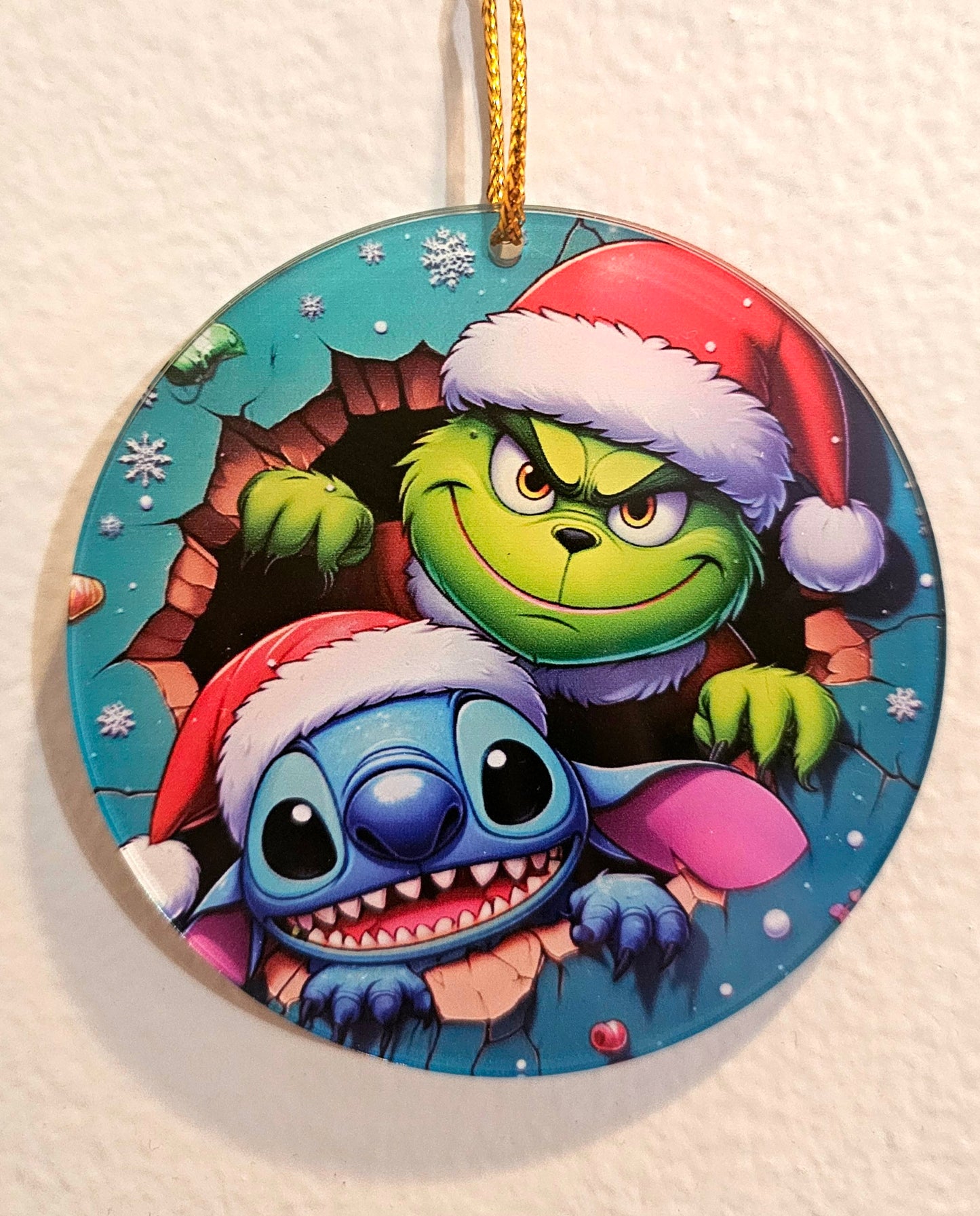 Mystery Blue and Pink Alien Ornament