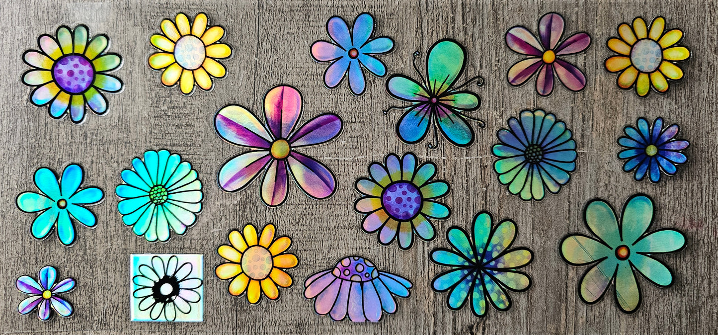 Holographic Flowers 16oz Wrap