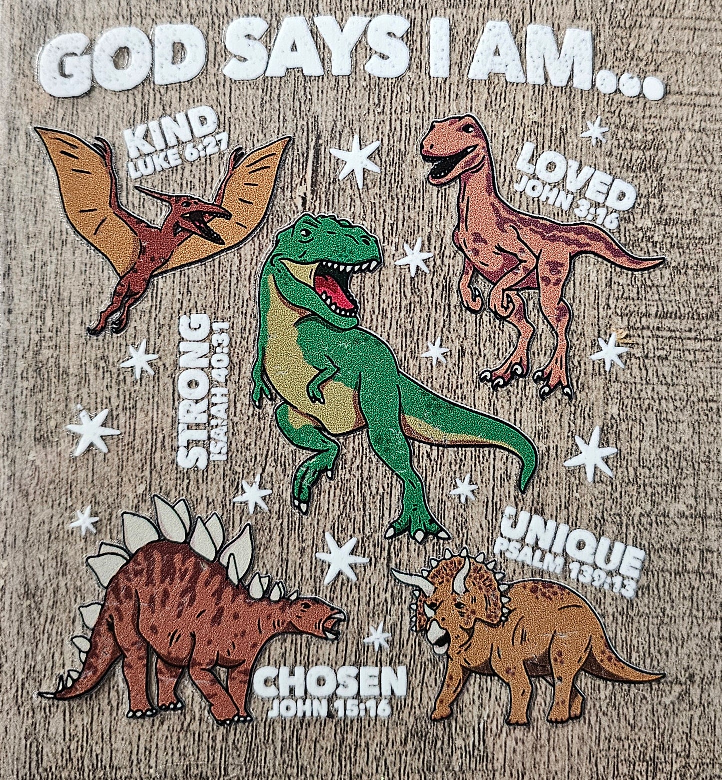 God Says.. Dinosaur 4in Decal