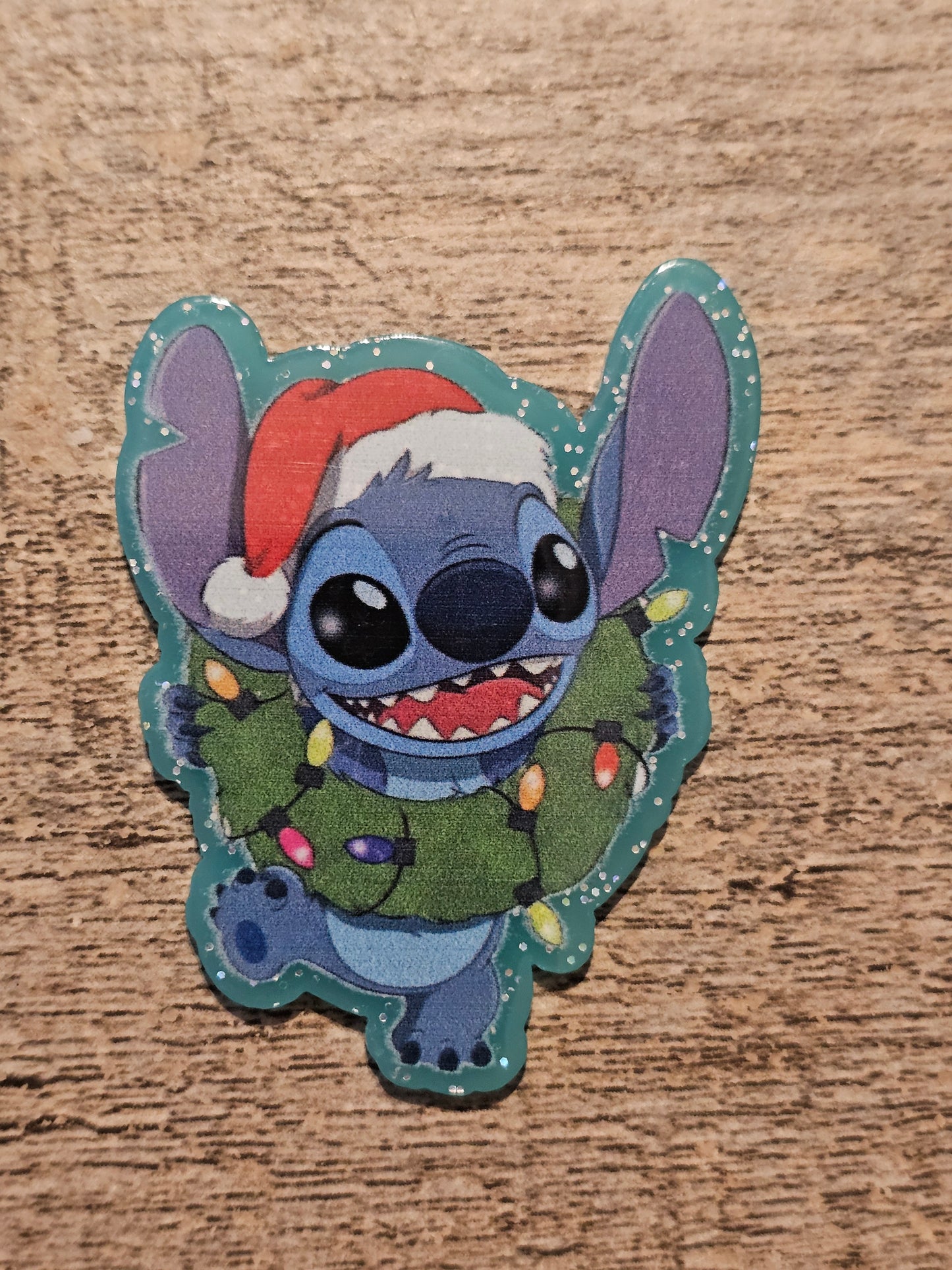 Christmas Blue Alien Acrylic Flat Back