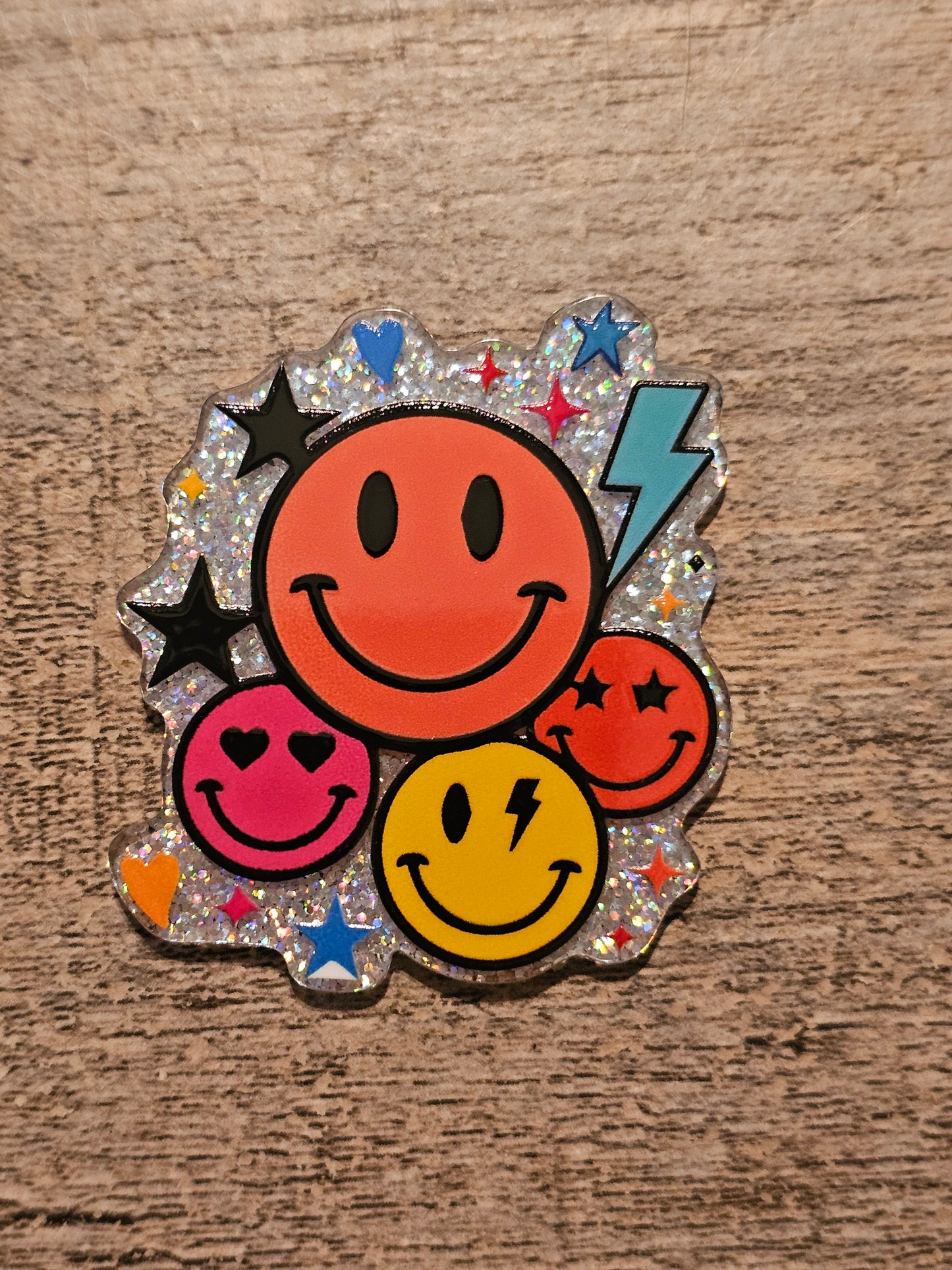 Smilie Face Acrylic Flat Back
