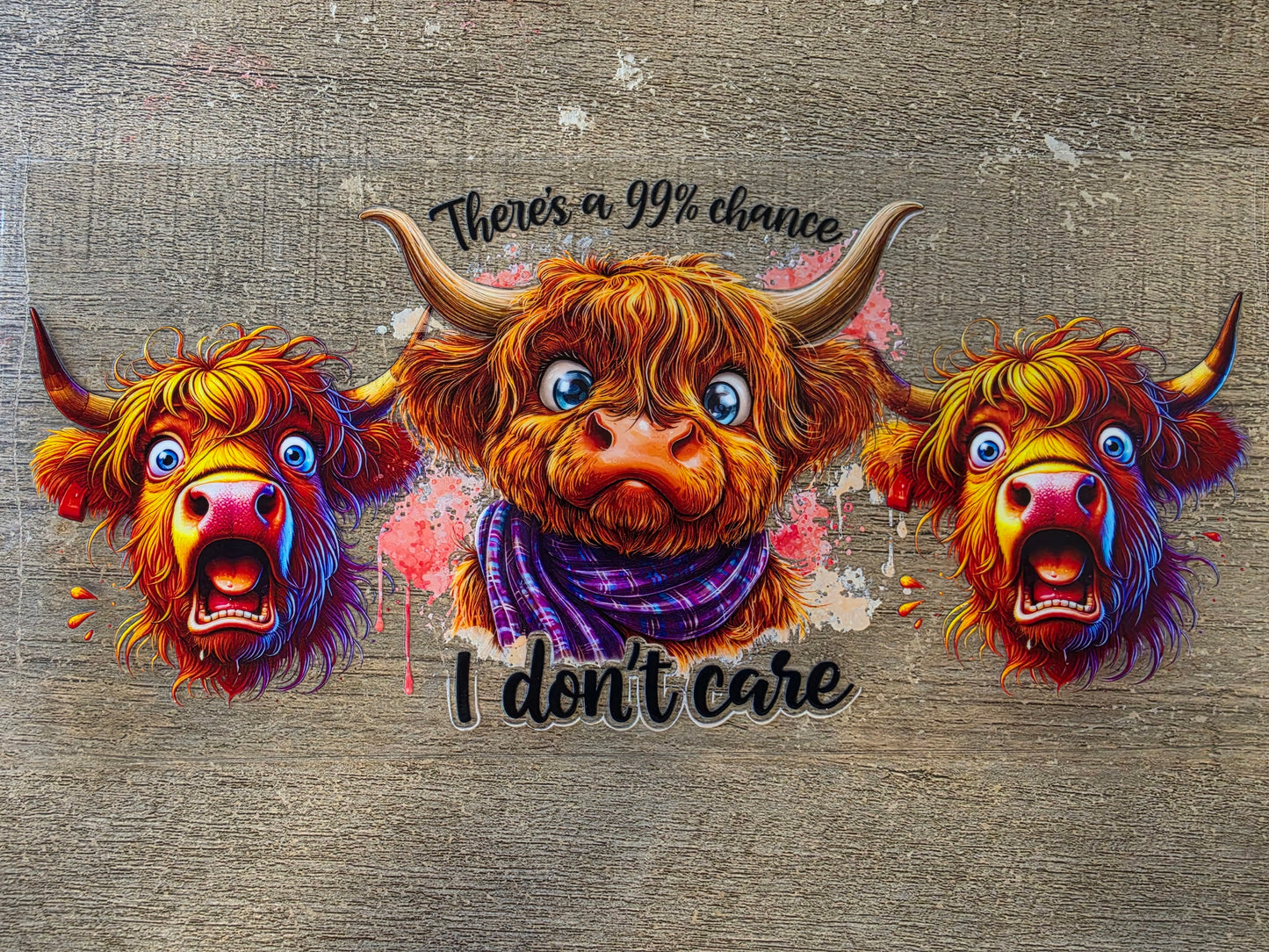 Don't Care Cow 16oz Wrap