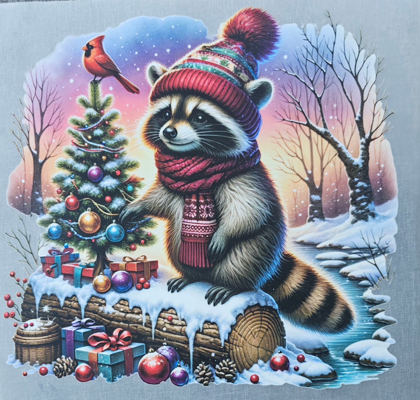 Christmas Racoon DTF