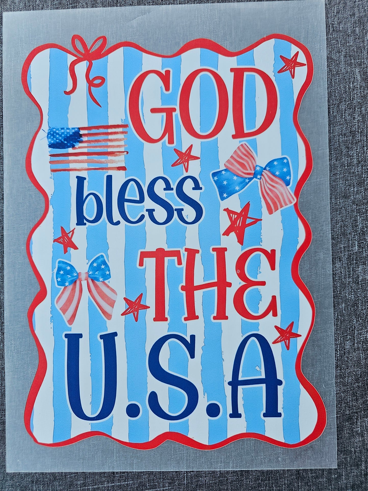 4th of July God Bless the USA DTF
