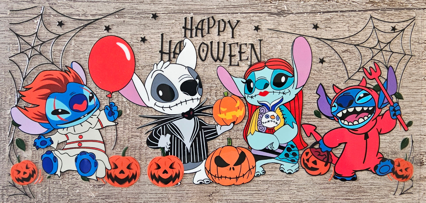 Blue Alien Halloween 16oz Wrap