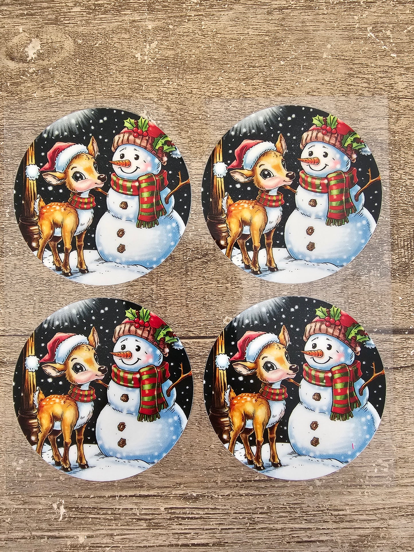 Reindeer Santa Round Wrap Sheet
