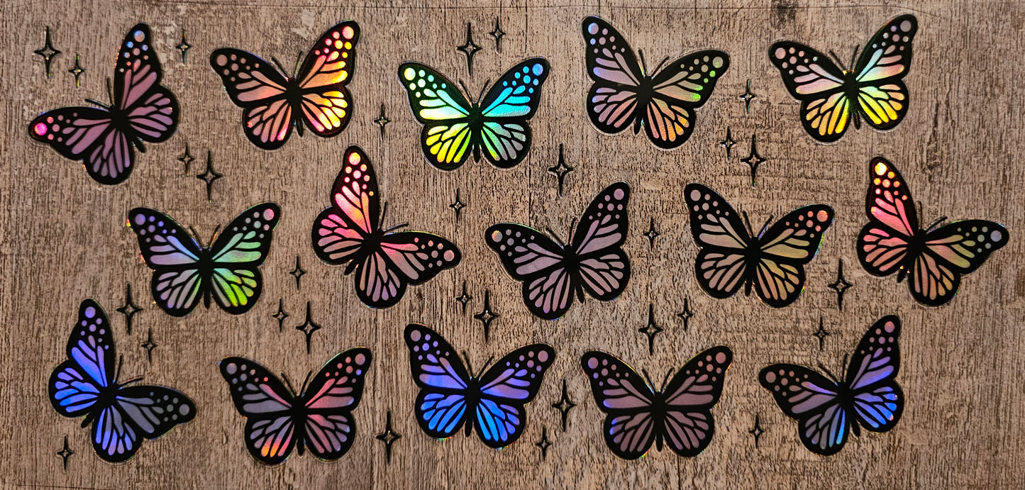 Holographic Butterflies 16oz Wrap