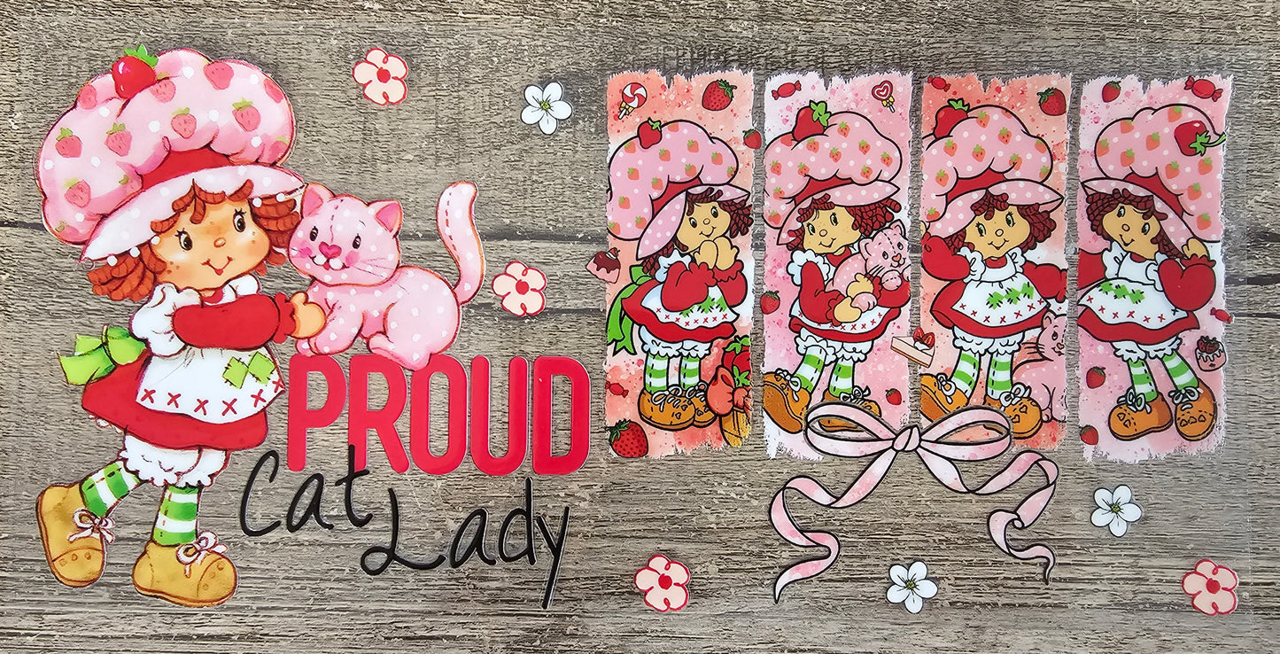 Strawberry Girl Cat Lady 16oz Wrap