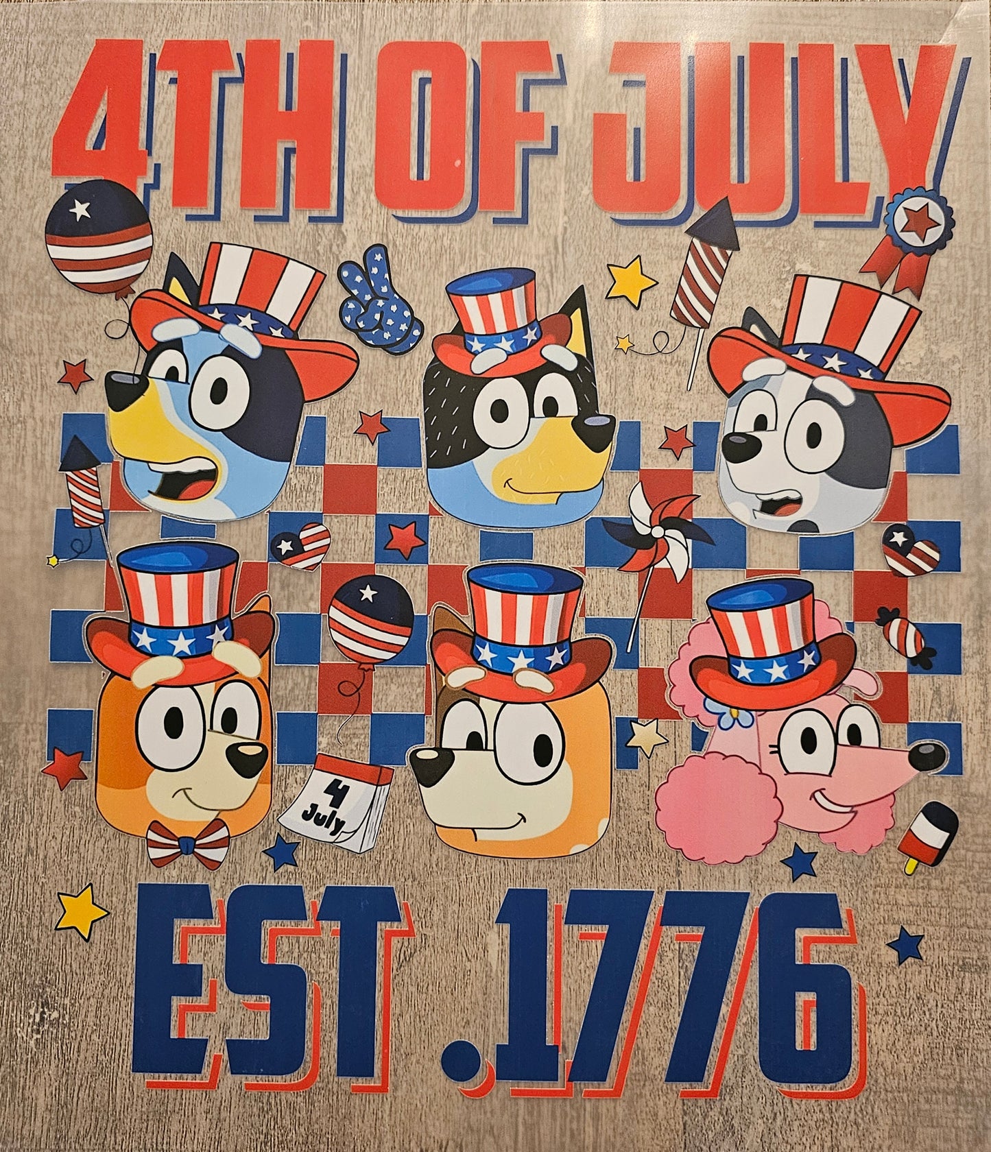 Blue Dog 4th Of July DTF