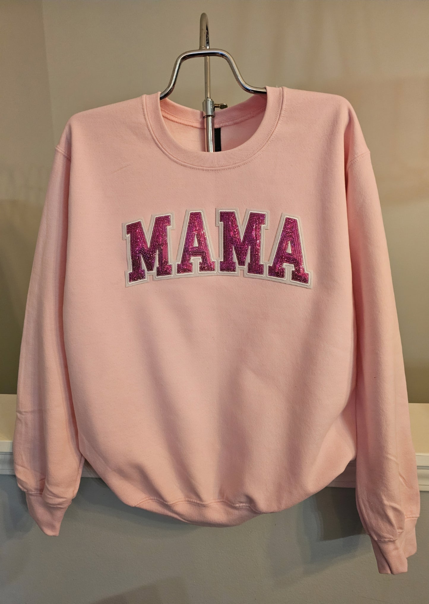 Mama Patch Sweater Pink