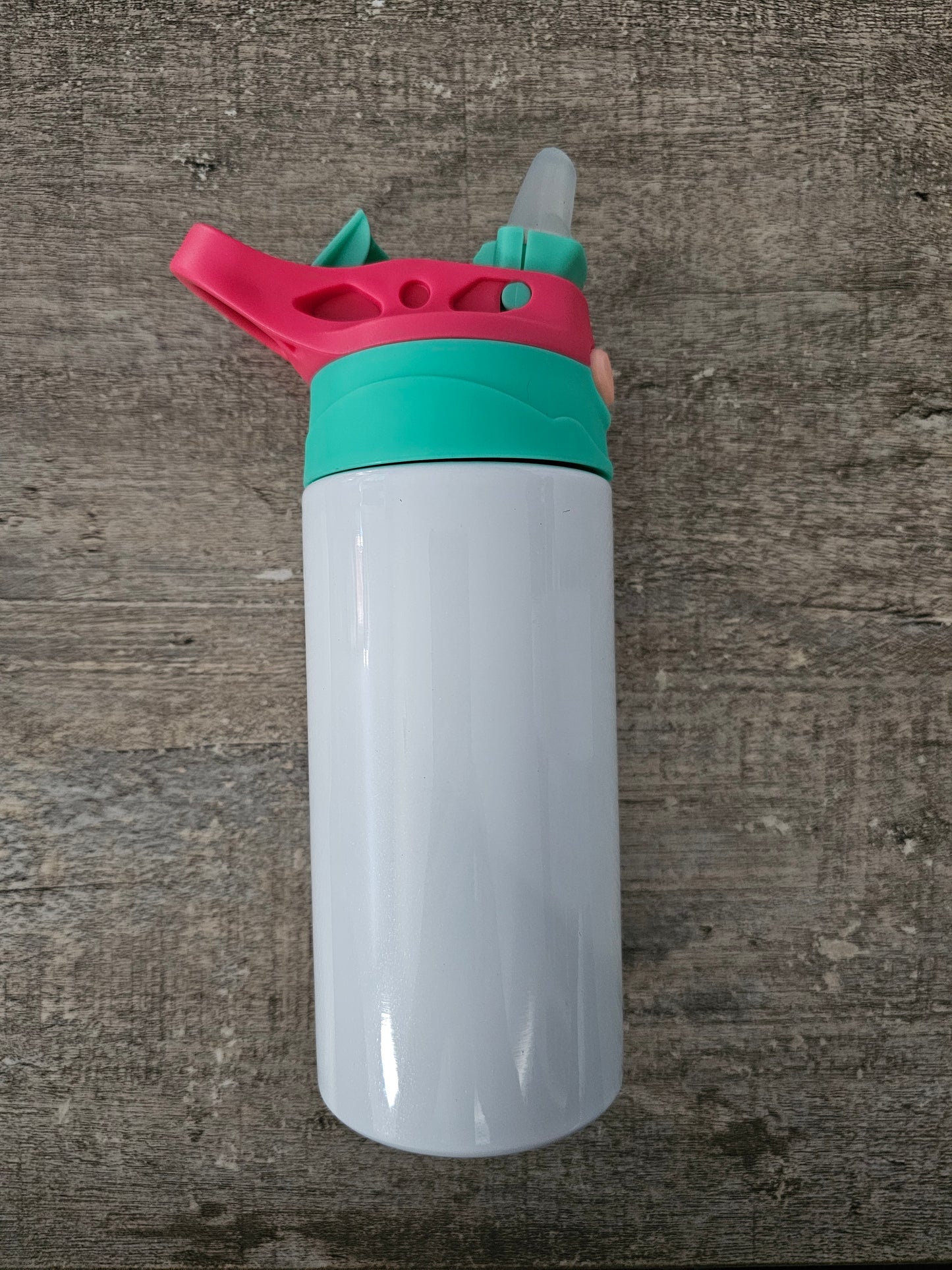 Teal and Hot Pink Kids Sublimation Tumbler, 12oz, Blank