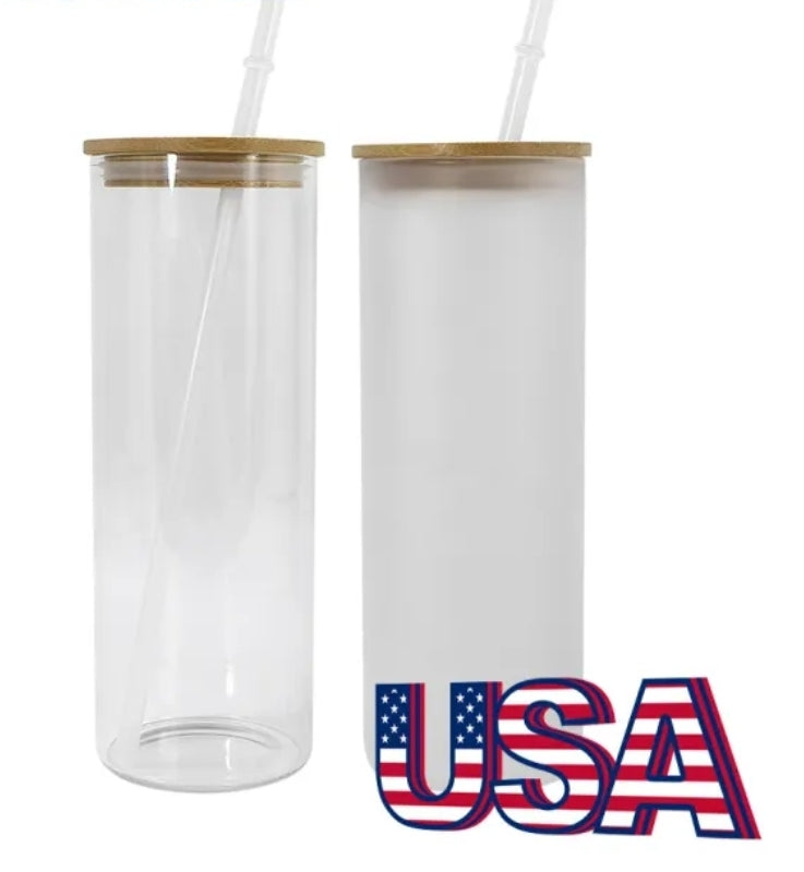Glass Sublimation Tumbler, 18oz, Blank
