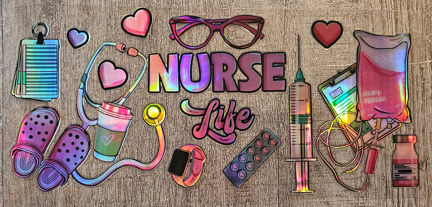 Holographic Nurse Life 16oz Wrap