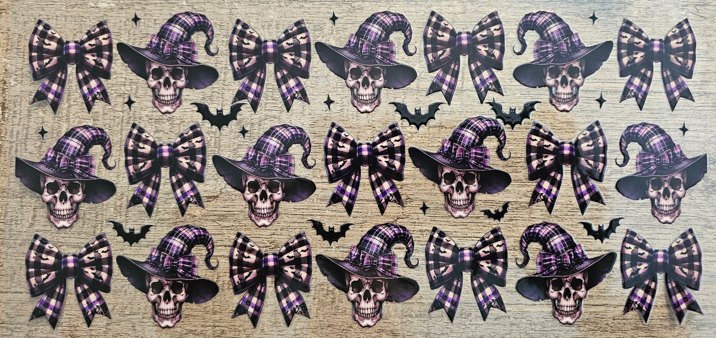 Halloween Skull and Bows 16oz Wrap