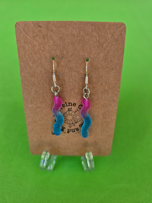 Purple and Blue Gummy Bear Earrings
