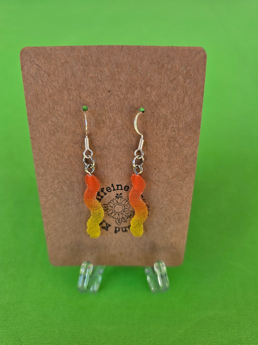 Orange and Yellow Gummy Bear Earrings