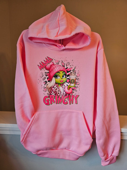 Mama Grinch Pink Hoodie
