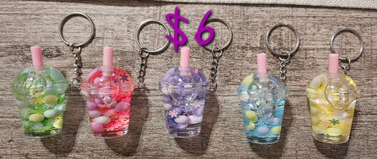 Boba Tea Snowglobe Keychains