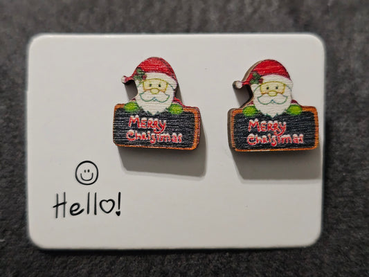 Merry Christmas Santa Earrings
