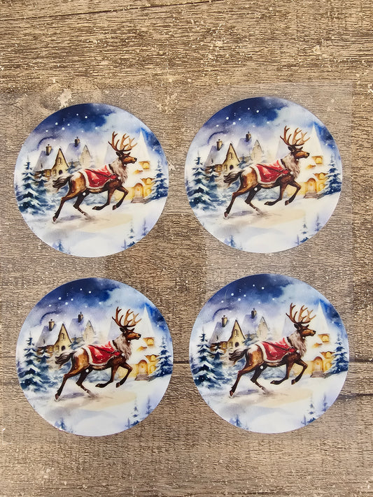 Reindeer Round Wrap Sheet