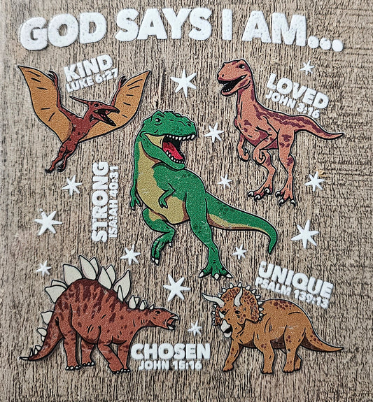God Says.. Dinosaur 4in Decal