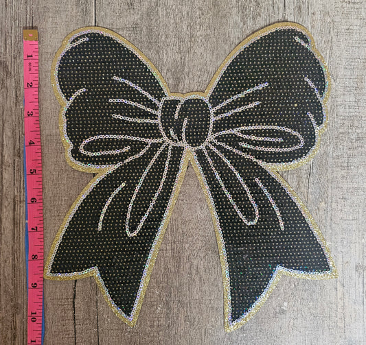 Black and Gold Bow Patch