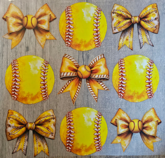 Softball and Bows DTF