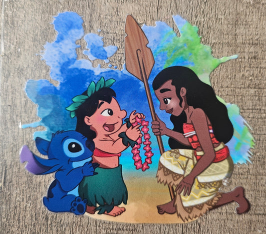 Blue Alien ans Princess 4in Decal