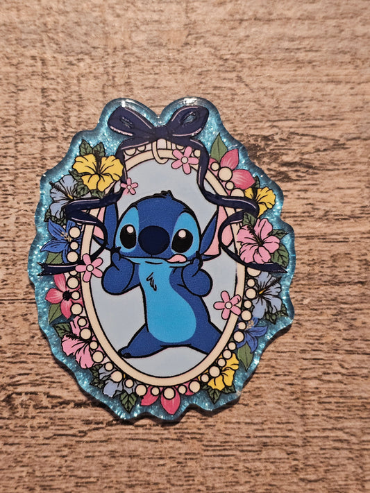 Blue Alien Acrylic Flat Back