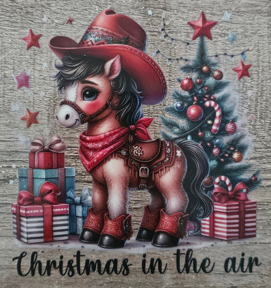 Christmas Horse 4in Decal