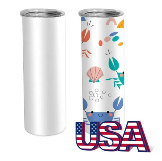 White Sublimation Tumbler, 20oz, Blank