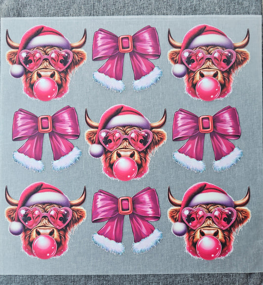 Christmas Western Cows DTF