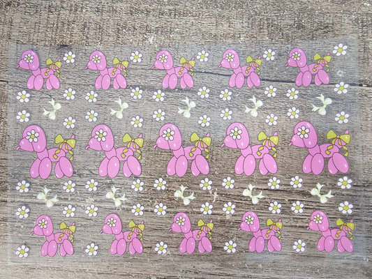 Balloon Dog Pink Pen/Bookmark Wrap Sheet