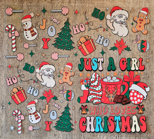 Just A Girl Who Loves Christmas 20oz Wrap