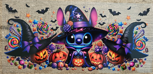 Blue Alien Halloween 16oz Wrap