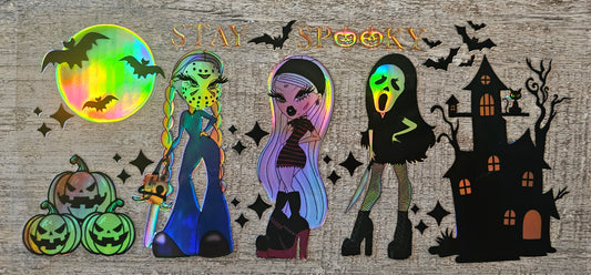 Halloween Dolls Holographic 16oz Wrap