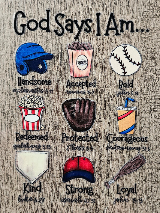 God Says.. Baseball 4in Decal