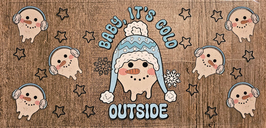 Cold Outside Snowman 16oz Wrap