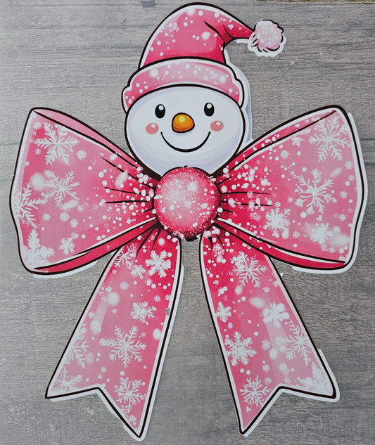 Christmas Snowman Bow DTF