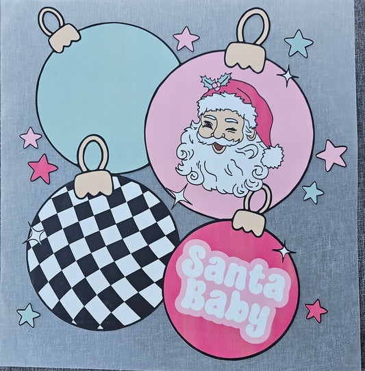 Christmas Santa Baby Ornaments DTF