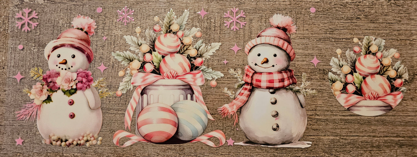 Christmas Snowman 16oz Wrap with Lid Design