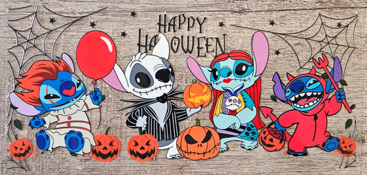 Blue Alien Halloween 16oz Wrap