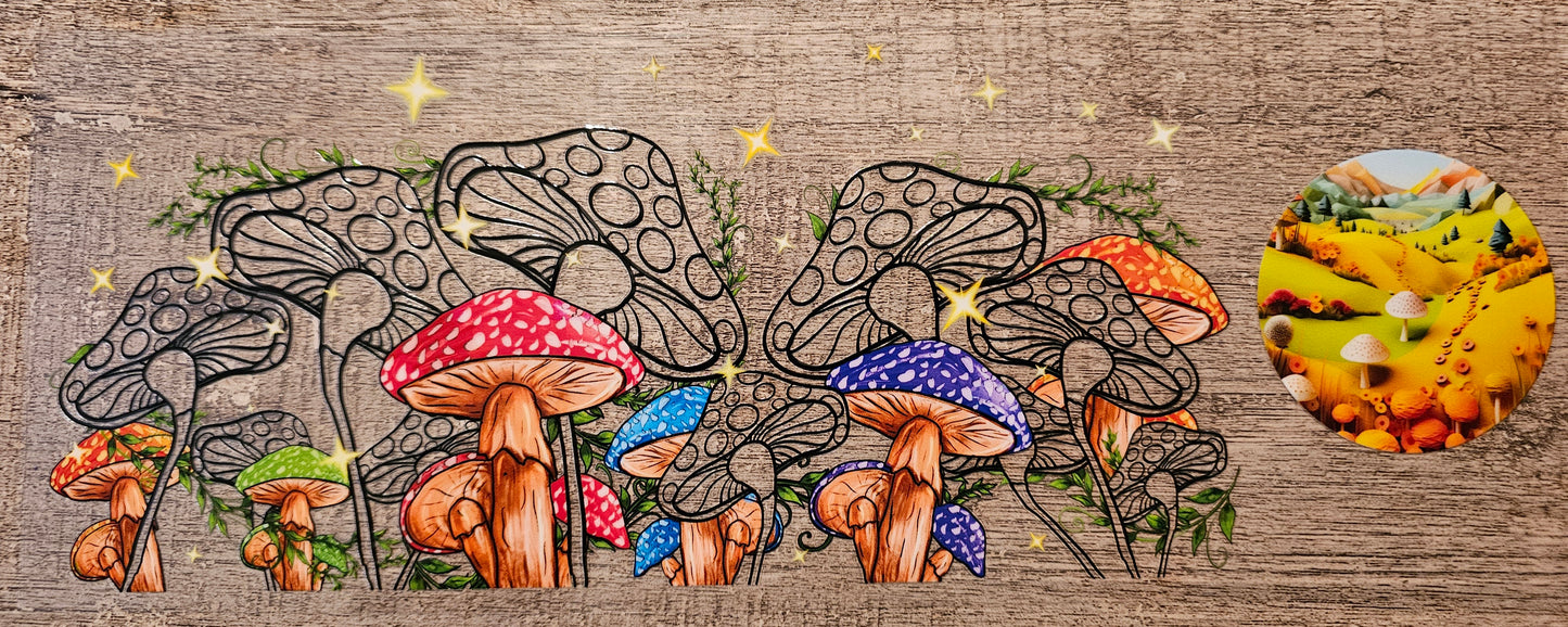 Mushroom 16oz Wrap with Lid Design