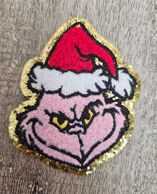 Christmas Green Man Mini Patch 3in