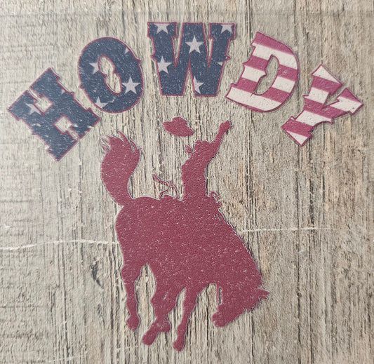 Howdy Western 4in Decal