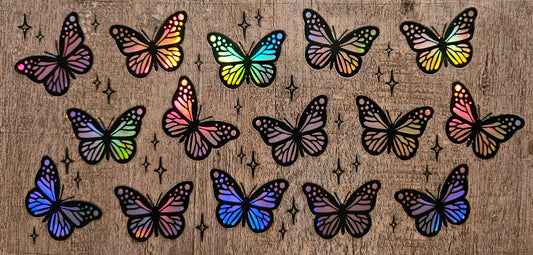 Holographic Butterflies 16oz Wrap