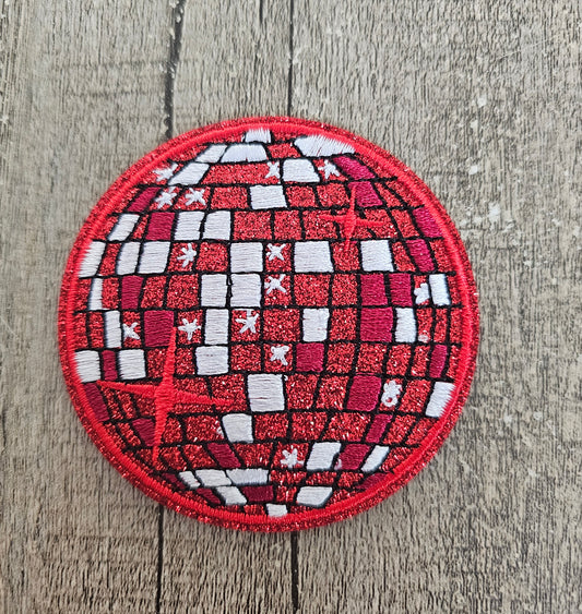 Disco Ball Red Mini Patch 2.5in